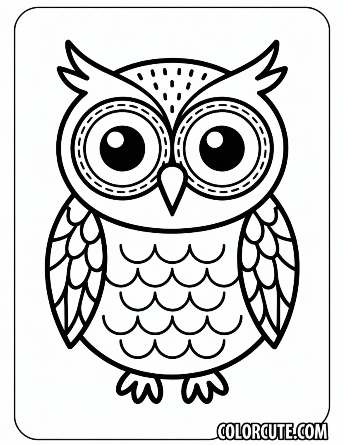 Simple Owl Coloring Pages | Free PDF Printables