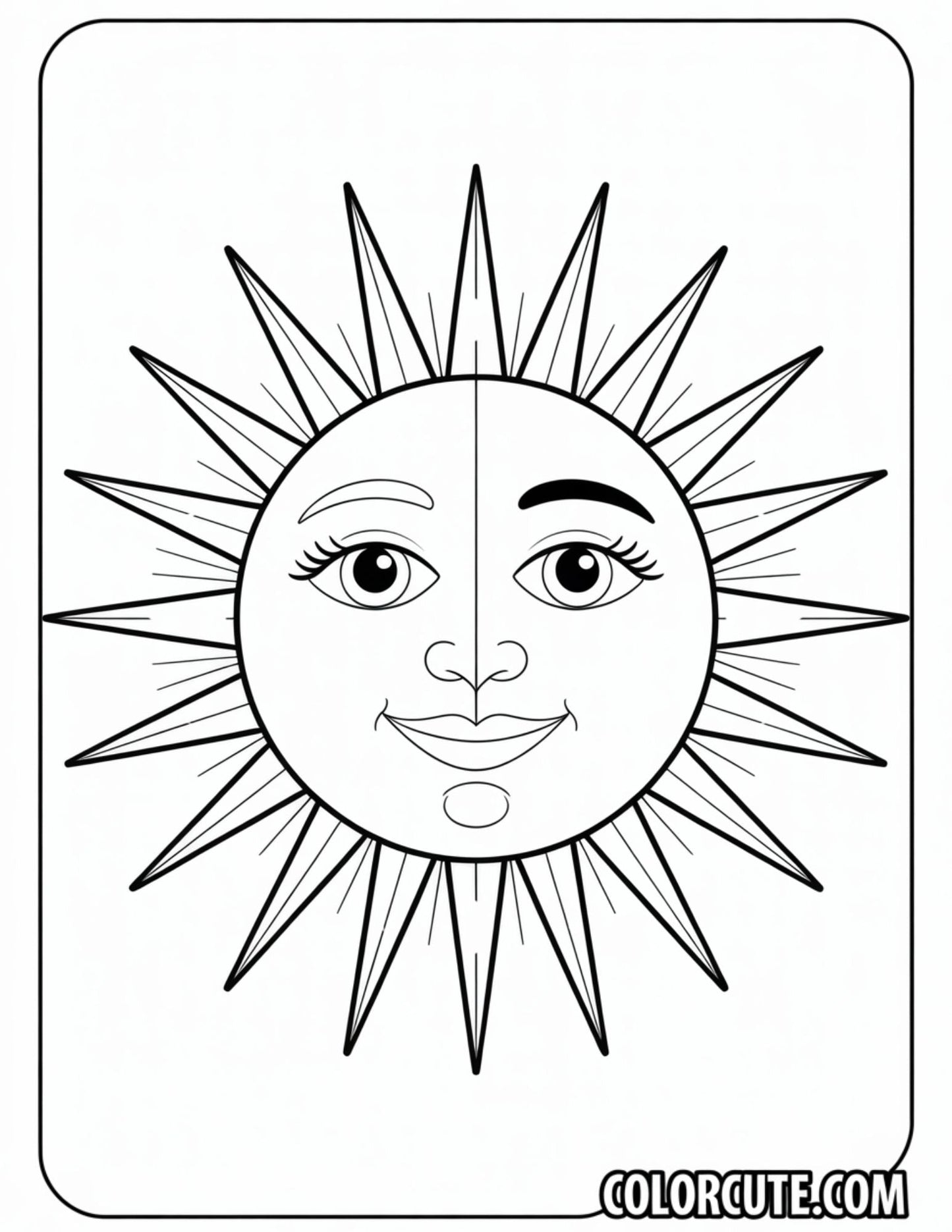 Sun  Coloring Page | Free PDF Printables