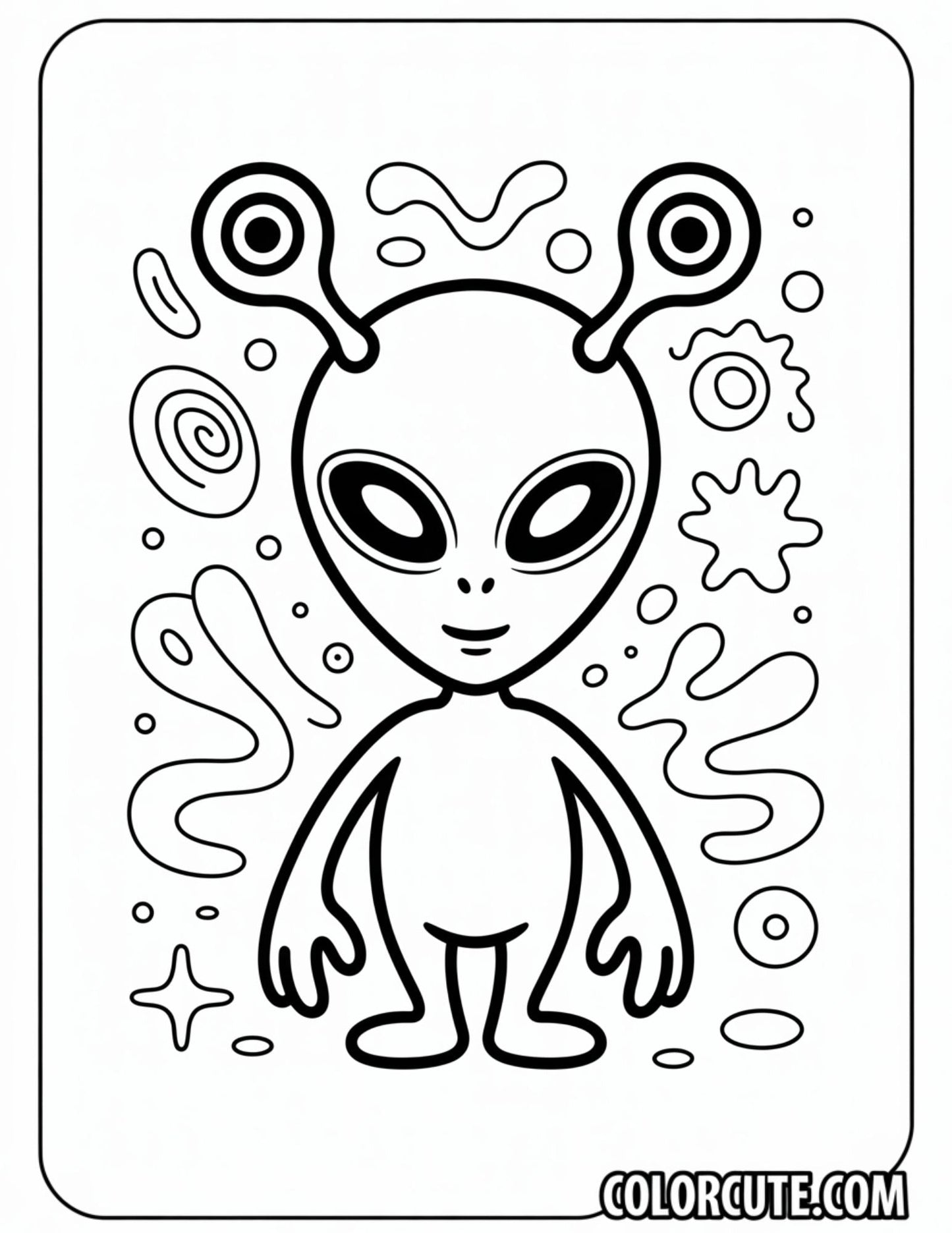 Trippy Alien Coloring Pages Free PDF Printables