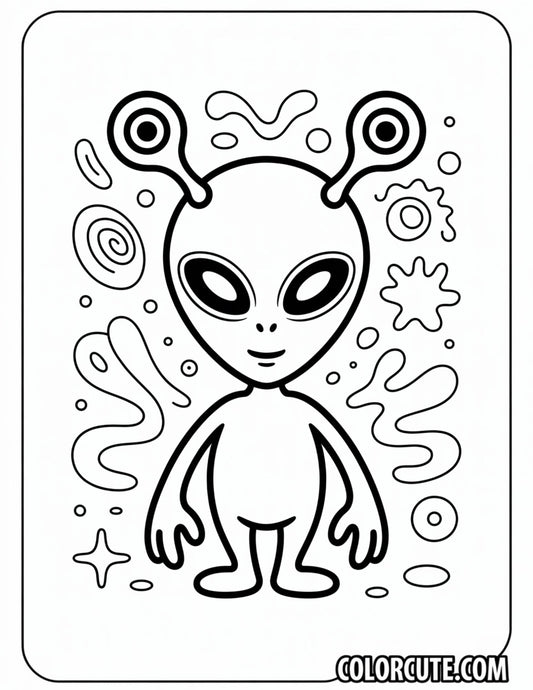 Trippy Alien Coloring Pages Free PDF Printables