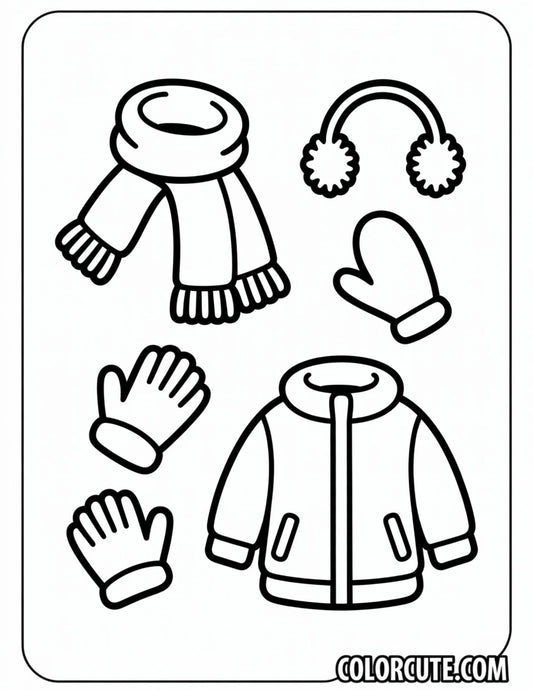 Winter Clothes Coloring Pages | Free PDF Printables