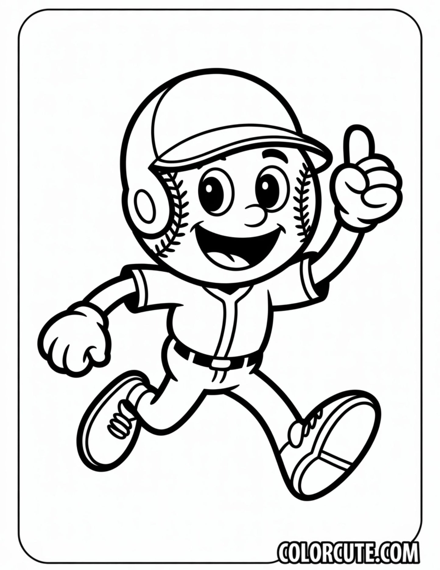 Baseball Happy Coloring Pages | Free PDF Printables