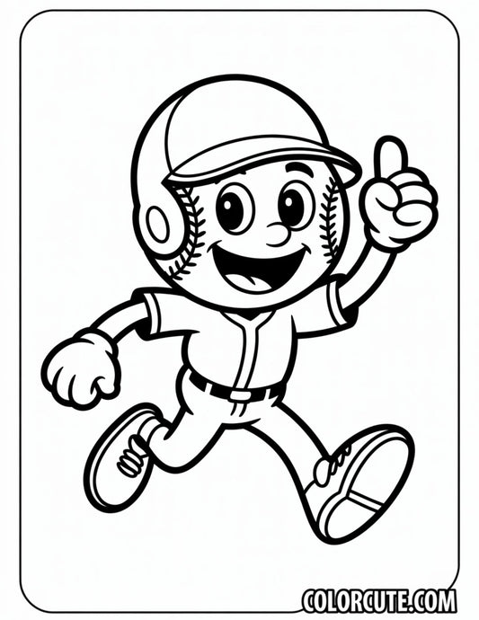Baseball Happy Coloring Pages | Free PDF Printables