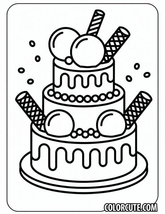 Cake Ice Cream Coloring Pages | Free PDF Printables