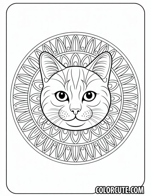 Cat Mandala Coloring Pages | Free PDF Printables