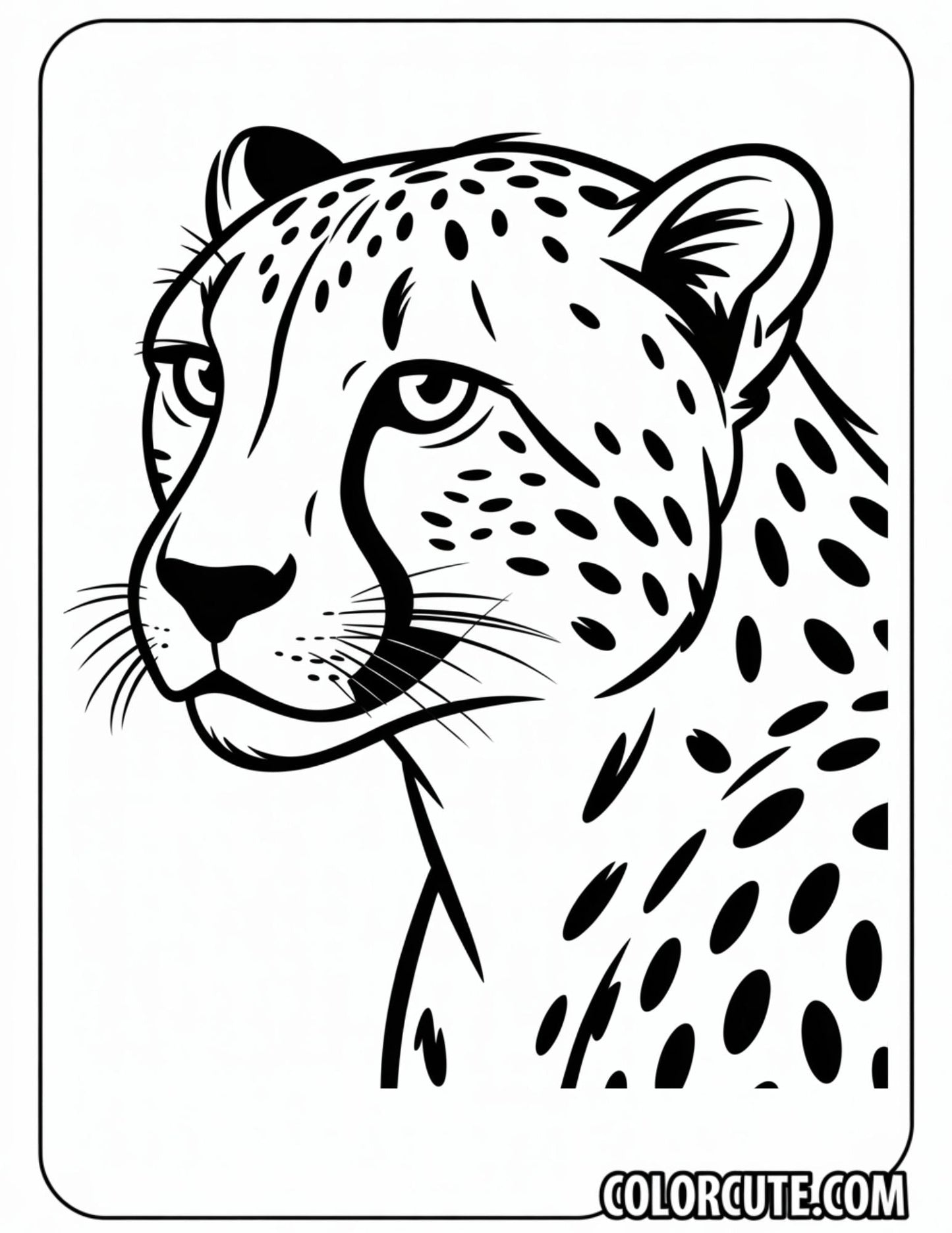 Cheetah Head Coloring Pages | Free PDF Printables