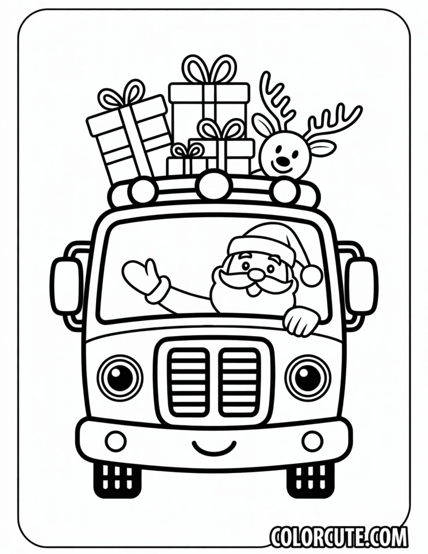 Christmas Fire Truck Coloring Pages | Free PDF Printables