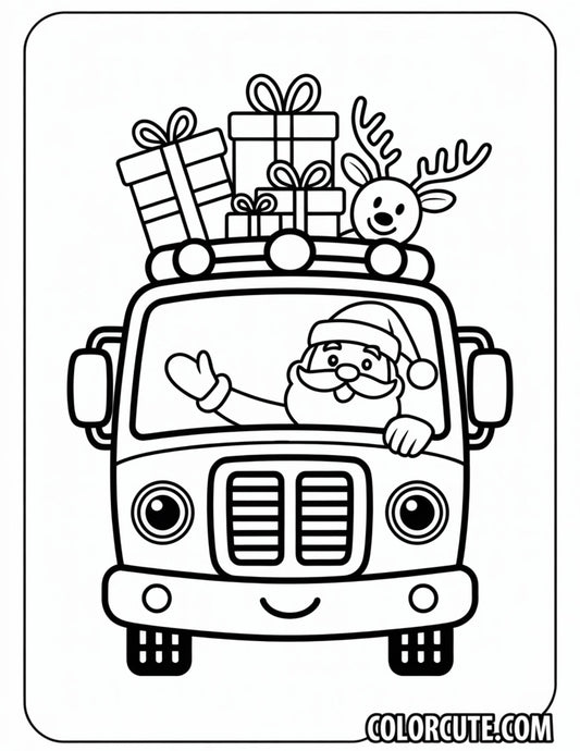 Christmas Fire Truck Coloring Pages | Free PDF Printables