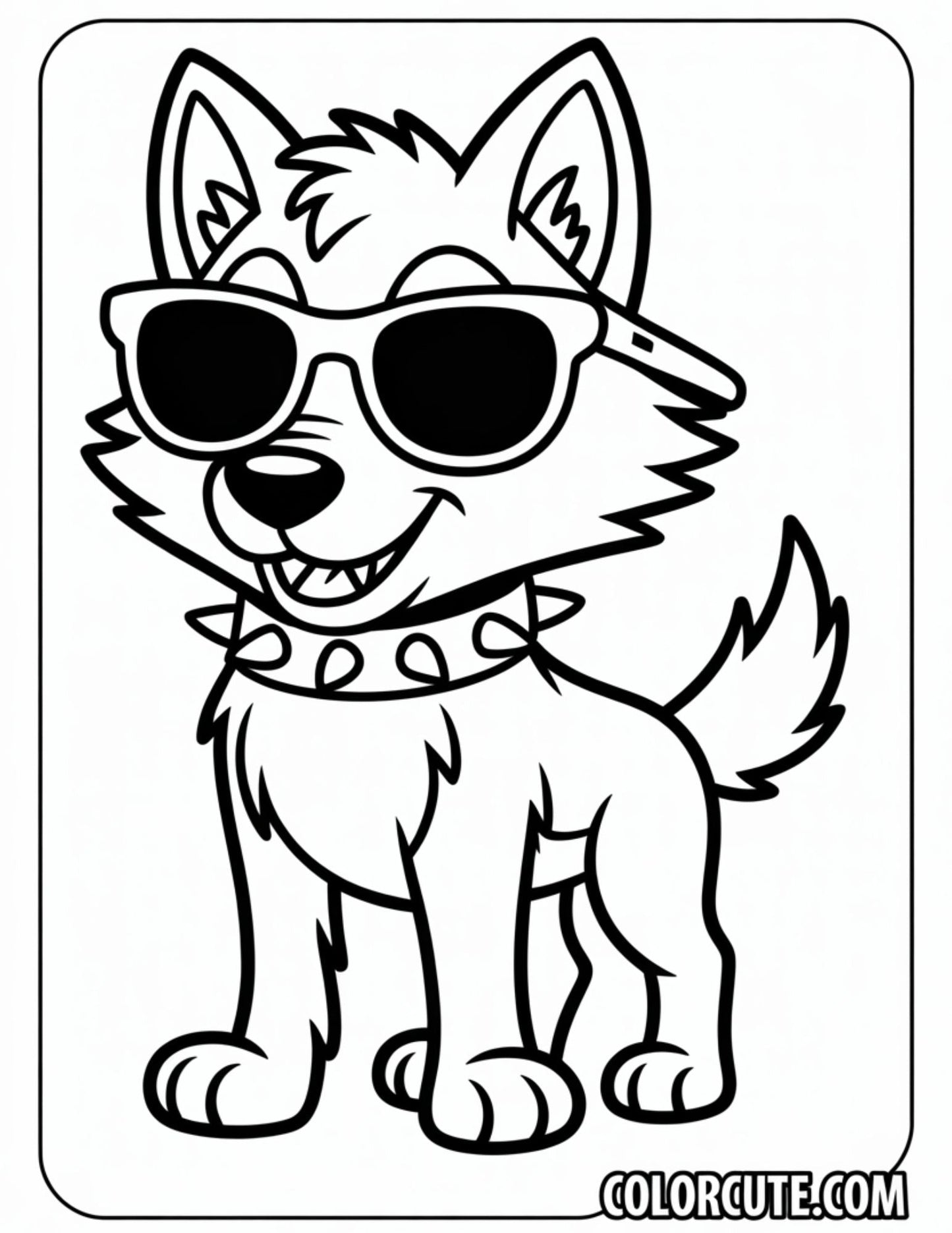 Cool Wolf Coloring Page | Free PDF Printables