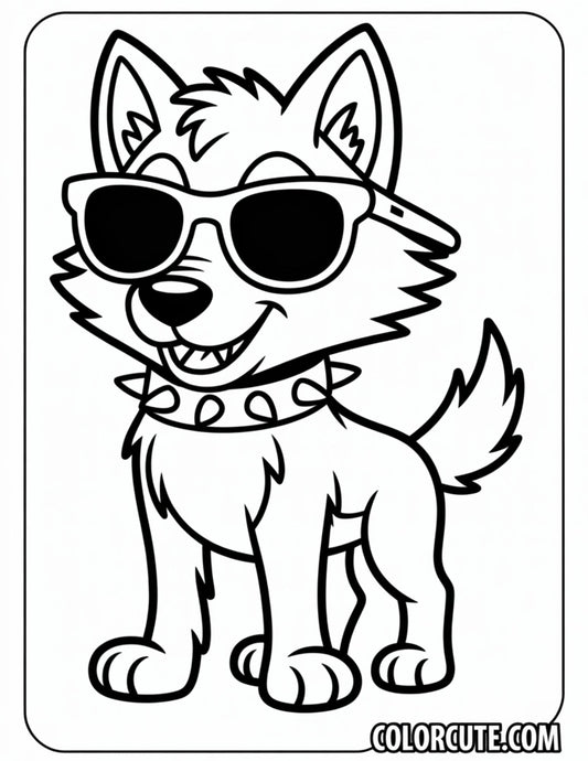 Cool Wolf Coloring Page | Free PDF Printables