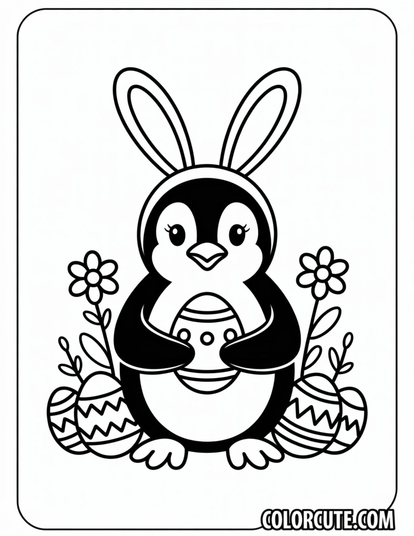 Easter Penguin Coloring Page | Free PDF Printables