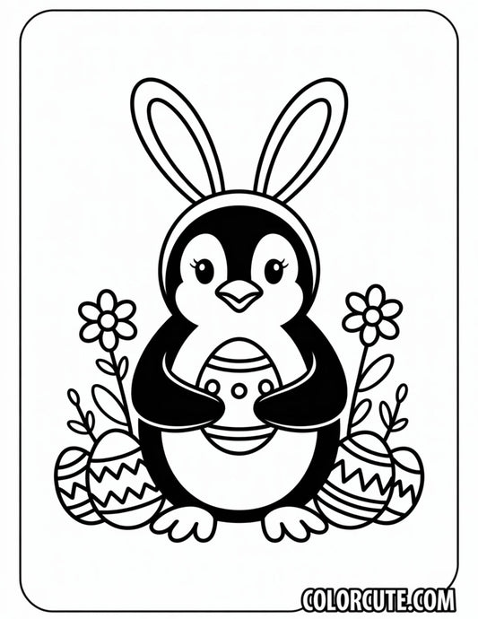 Easter Penguin Coloring Page | Free PDF Printables