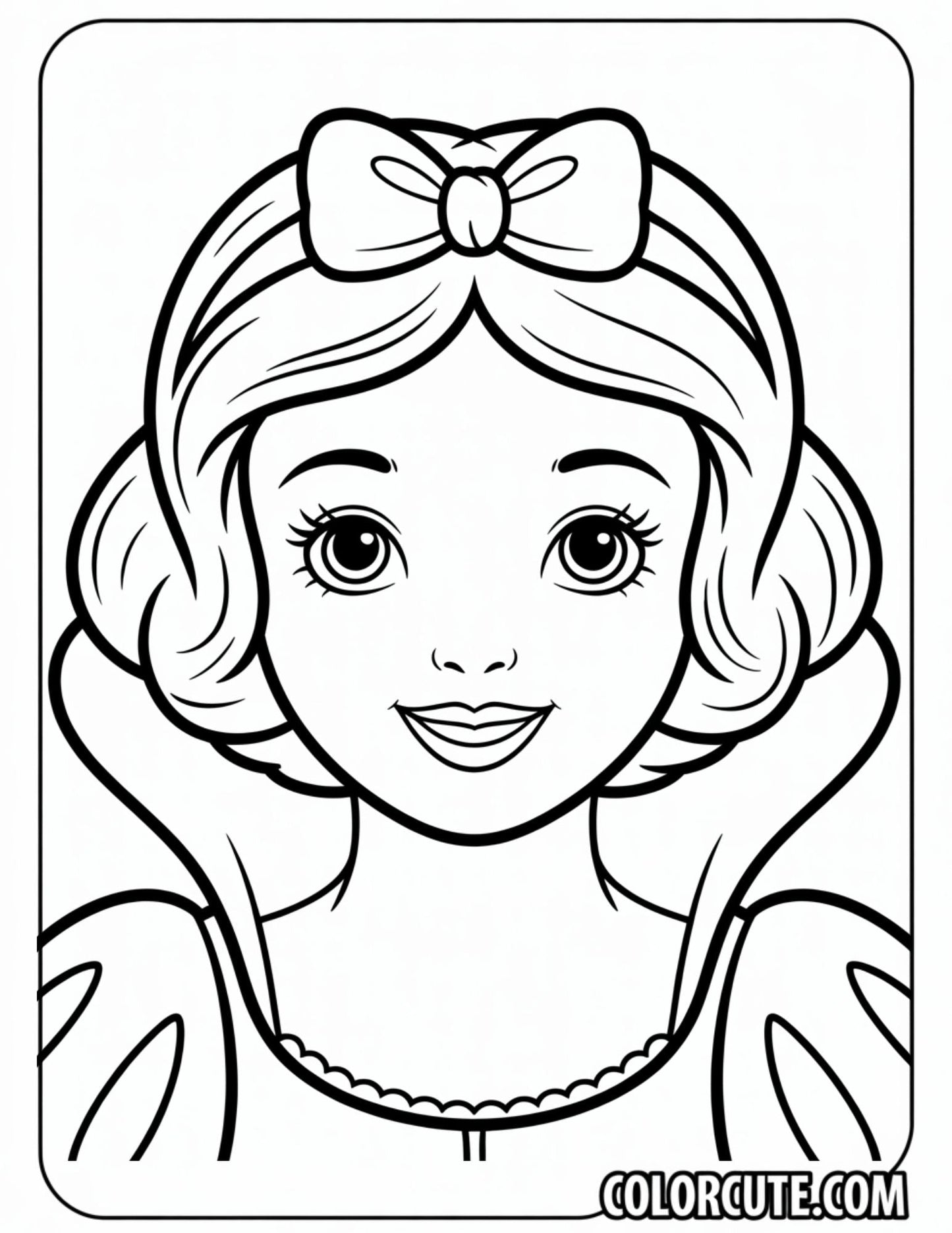 Face Snow White Coloring Page | Free PDF Printables
