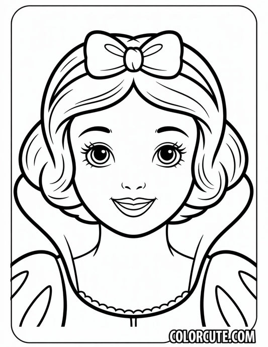 Face Snow White Coloring Page | Free PDF Printables