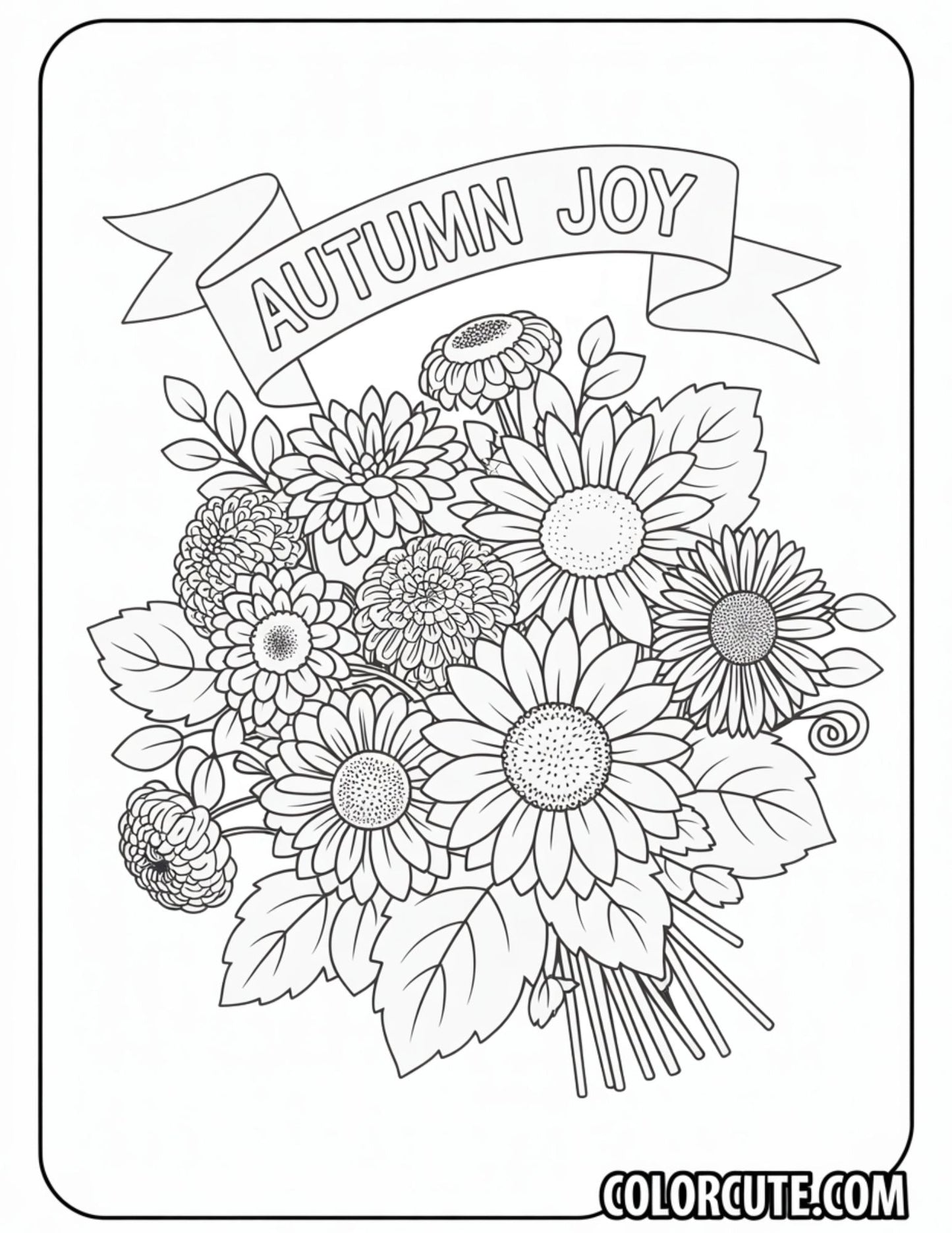 Fall Flowers Coloring Pages | Free PDF Printables
