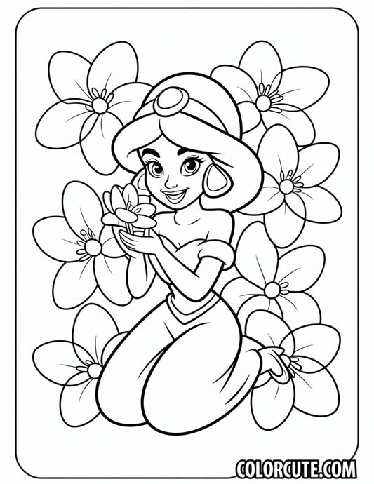 Flower Jasmine Coloring Page | Free PDF Printables