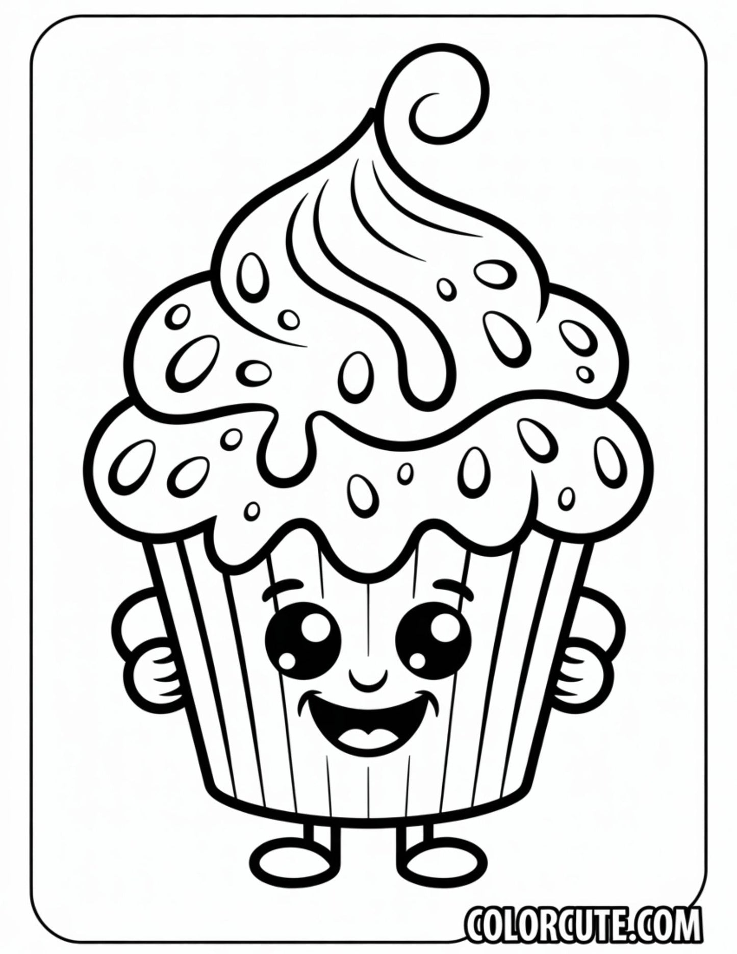 Fun Sweet Cupcake Coloring Pages | Free PDF Printables