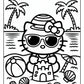 Hello Kitty Beach Coloring Page | Free PDF Printables