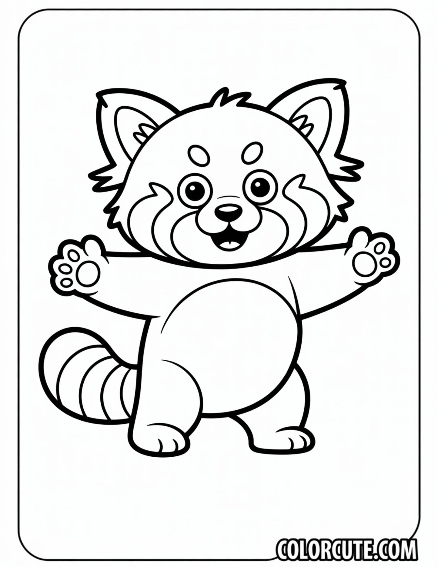 Kawaii Red Panda Coloring Pages | Free PDF Printables