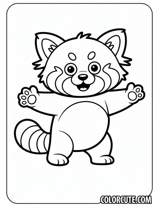 Kawaii Red Panda Coloring Pages | Free PDF Printables
