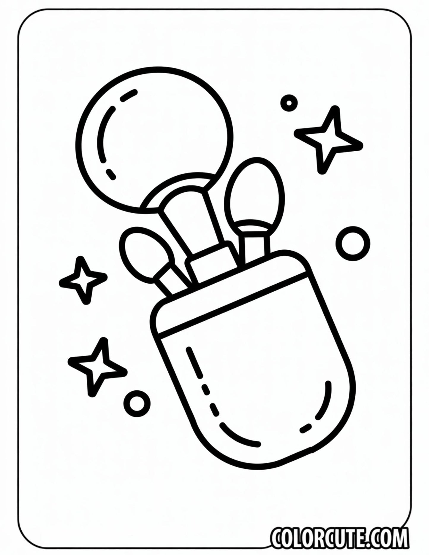 Makeup Applicator Coloring Page | Free PDF Printables