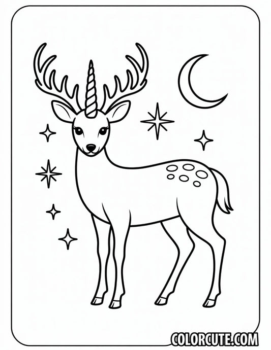 Unicorn Deer Coloring Pages - Free PDF Printables
