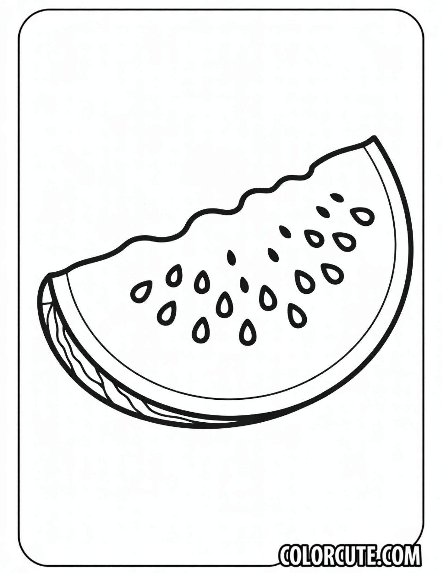 Watermelon Coloring Page | Free PDF Printables