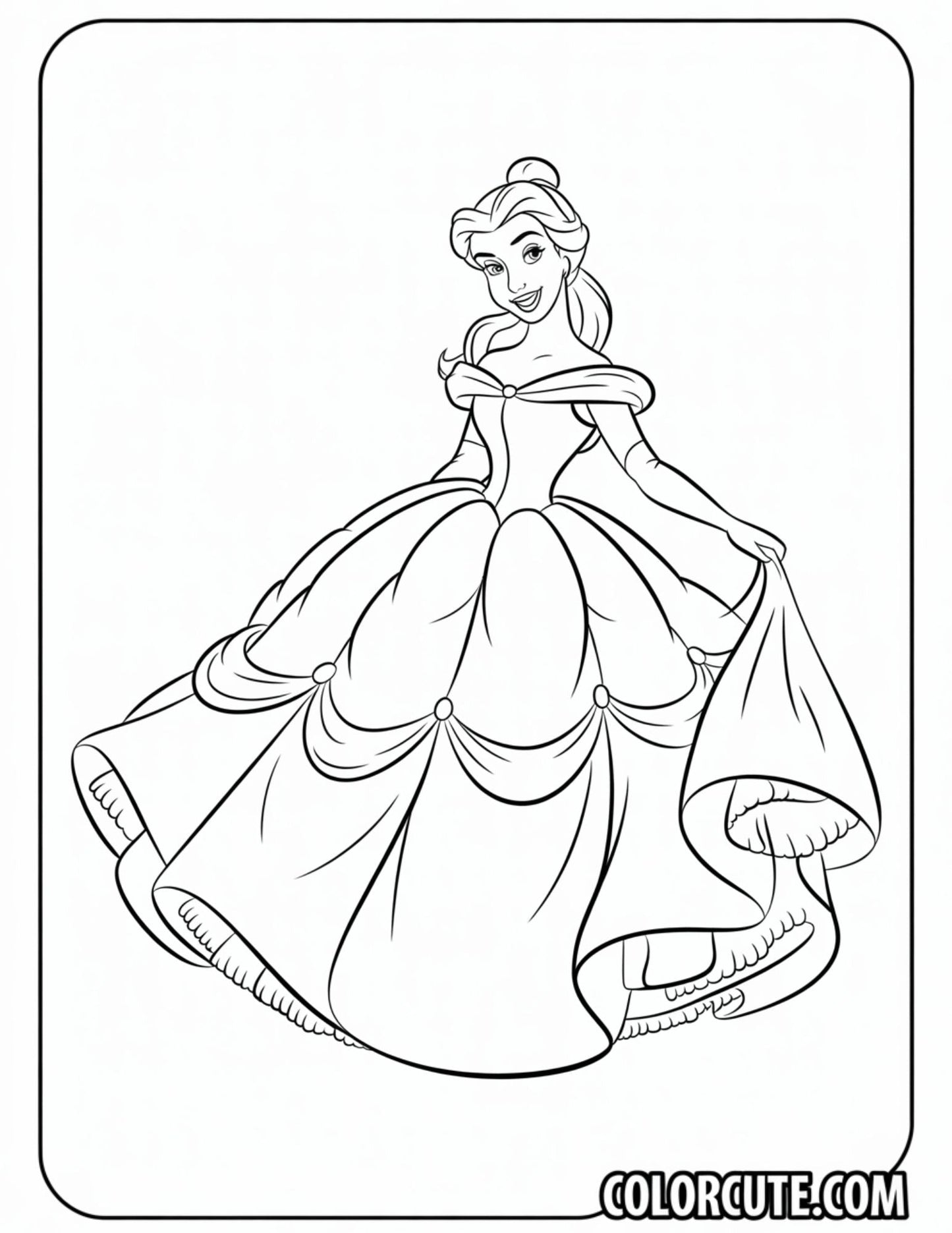 Adult Belle Coloring Pages | Free PDF Printables
