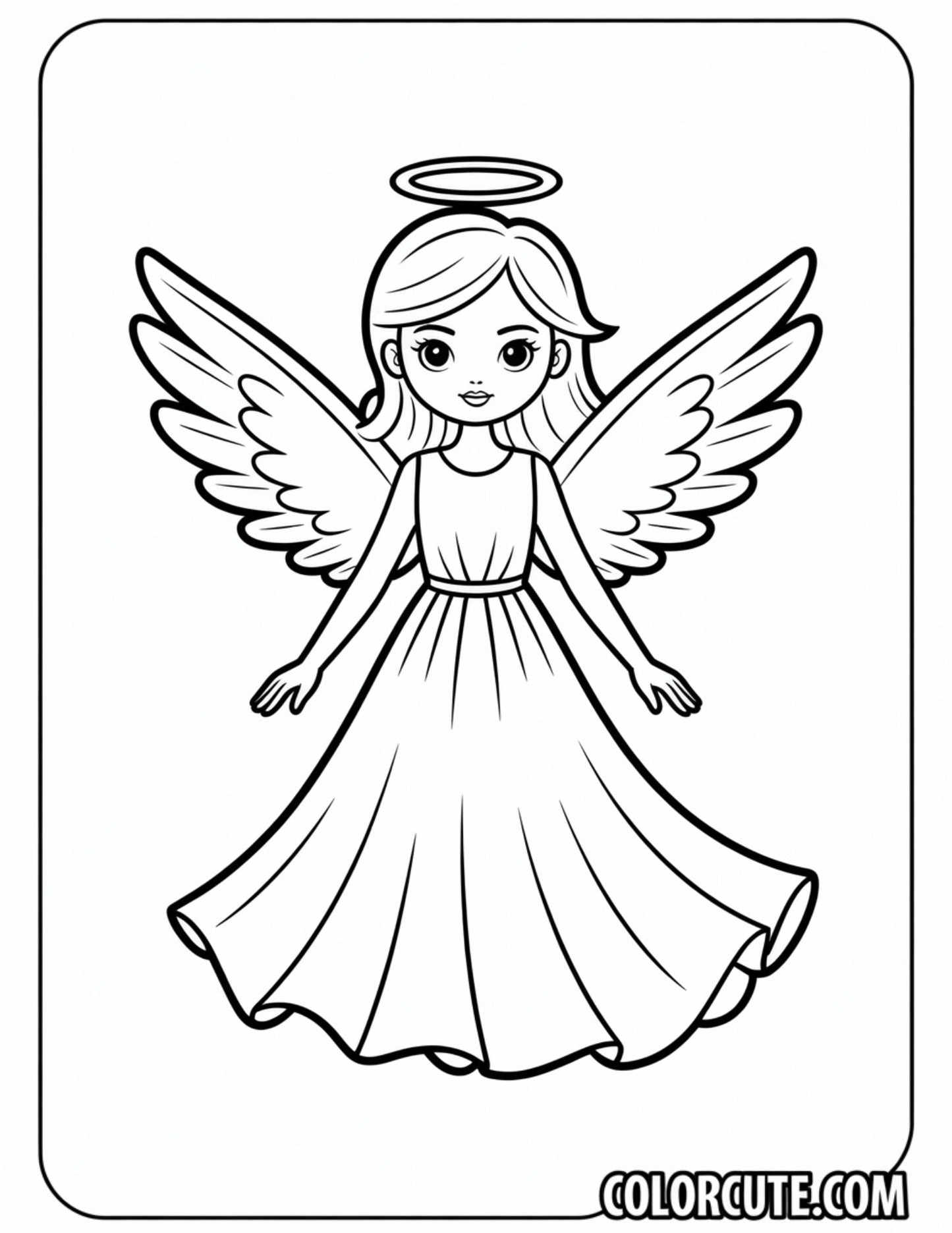 Angel Fashion Girl Coloring Pages | Free PDF Printables