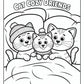 Cats Sleeping Cozy Friends Coloring Pages | Free PDF Printables