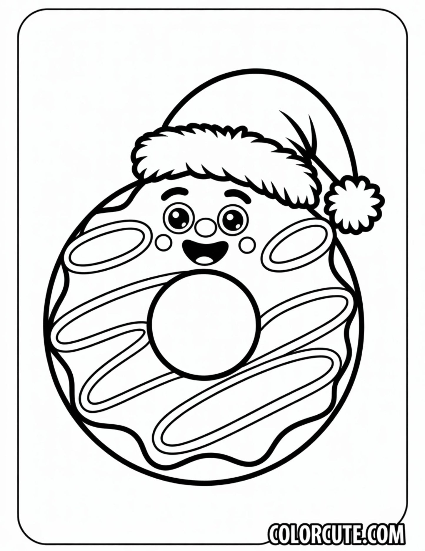 Christmas Donut Coloring Pages Free Printable