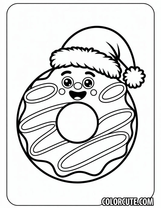 Christmas Donut Coloring Pages Free Printable