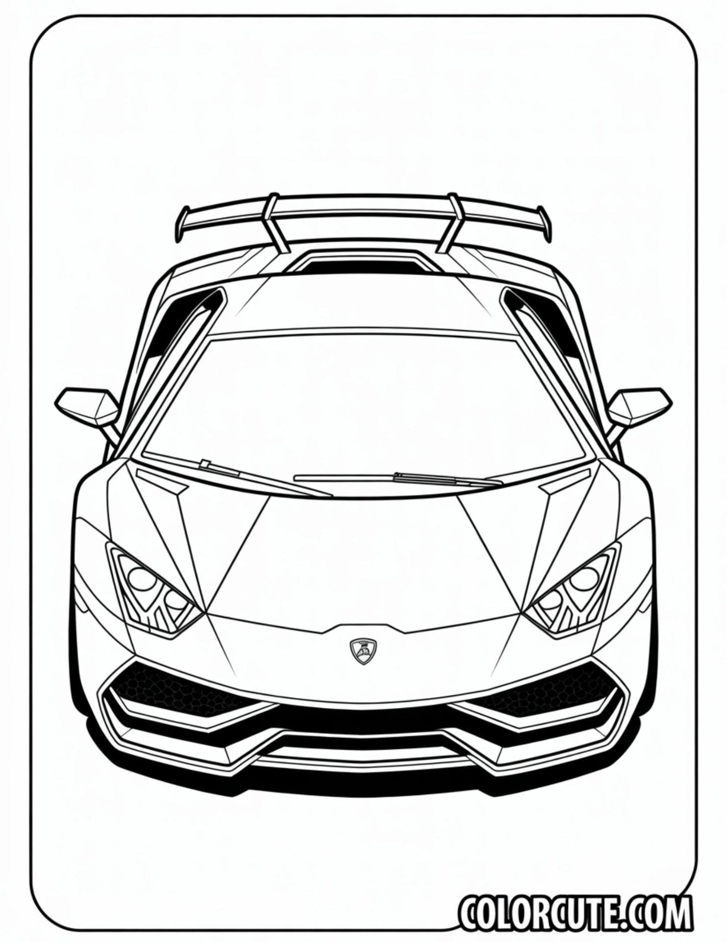 Countach Lamborghini Coloring Pages - Free PDF Printables