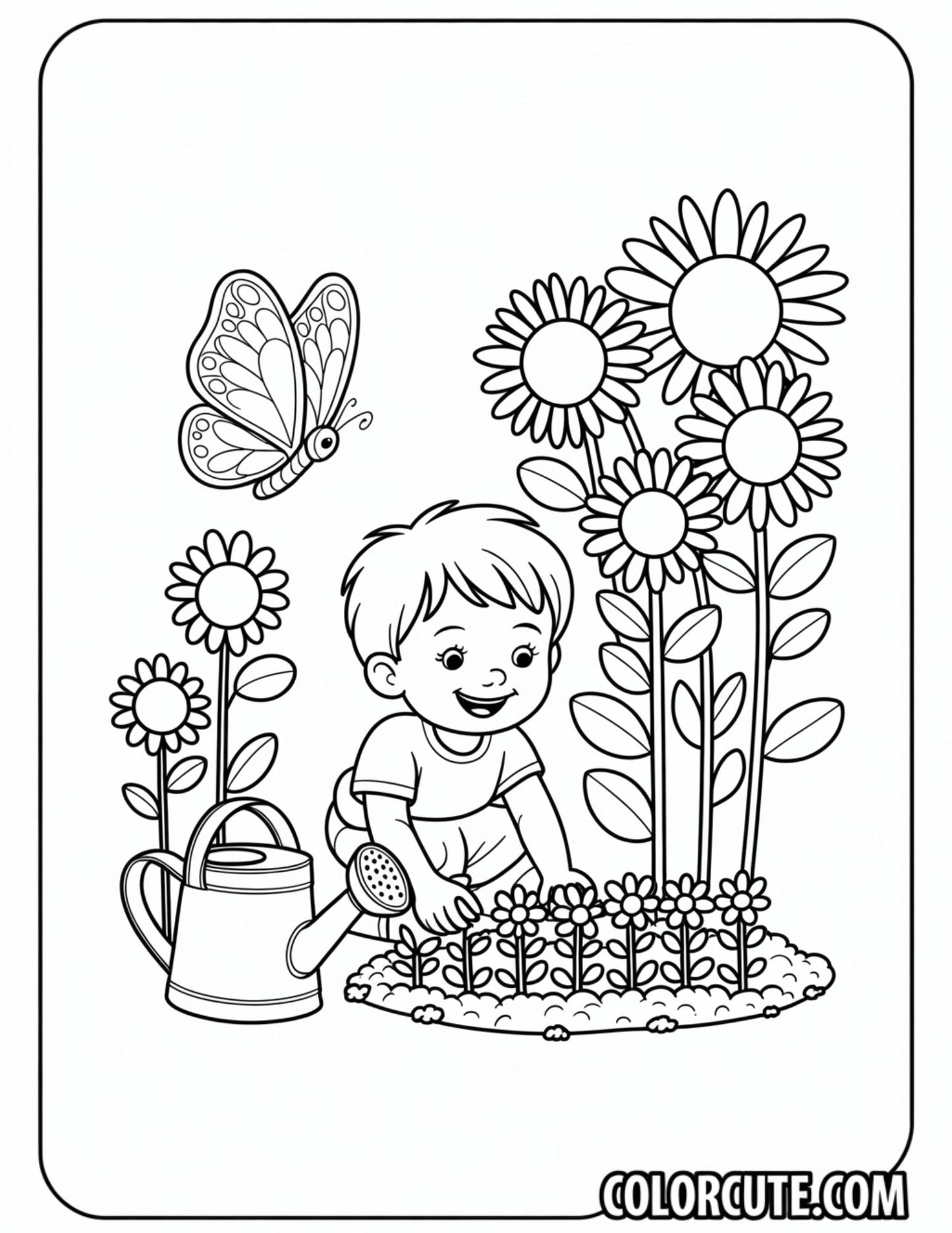 Garden Preschool Coloring Pages | Free PDF Printables