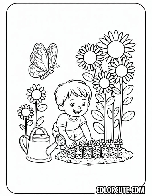 Garden Preschool Coloring Pages | Free PDF Printables