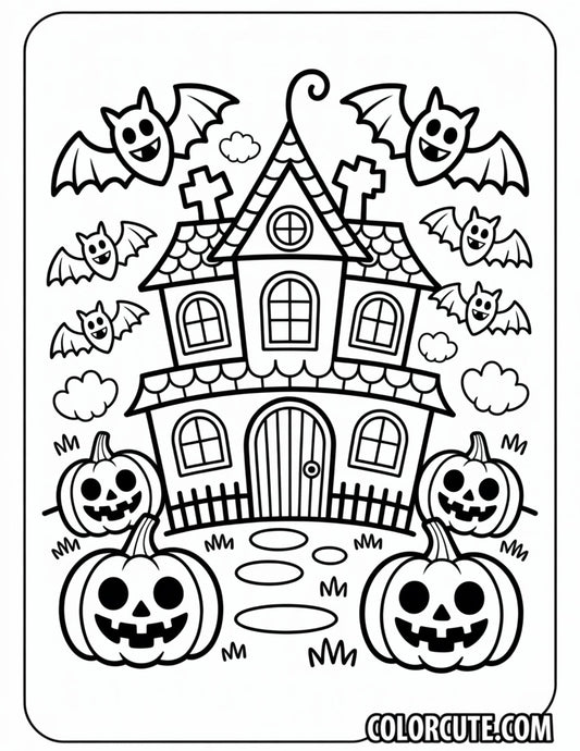 Haunted House Coloring Pages | Free PDF Printables