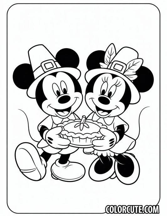 Cute Minnie Thanksgiving Coloring Pages | Free PDF Printables