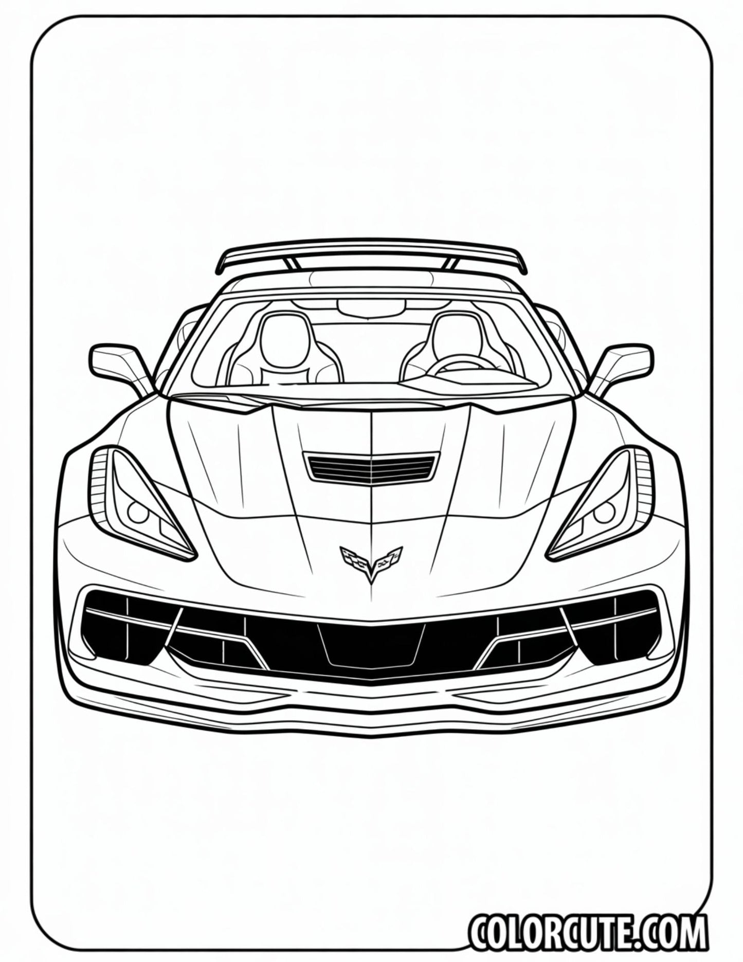 Muscle Car Coloring Page | Free PDF Printables
