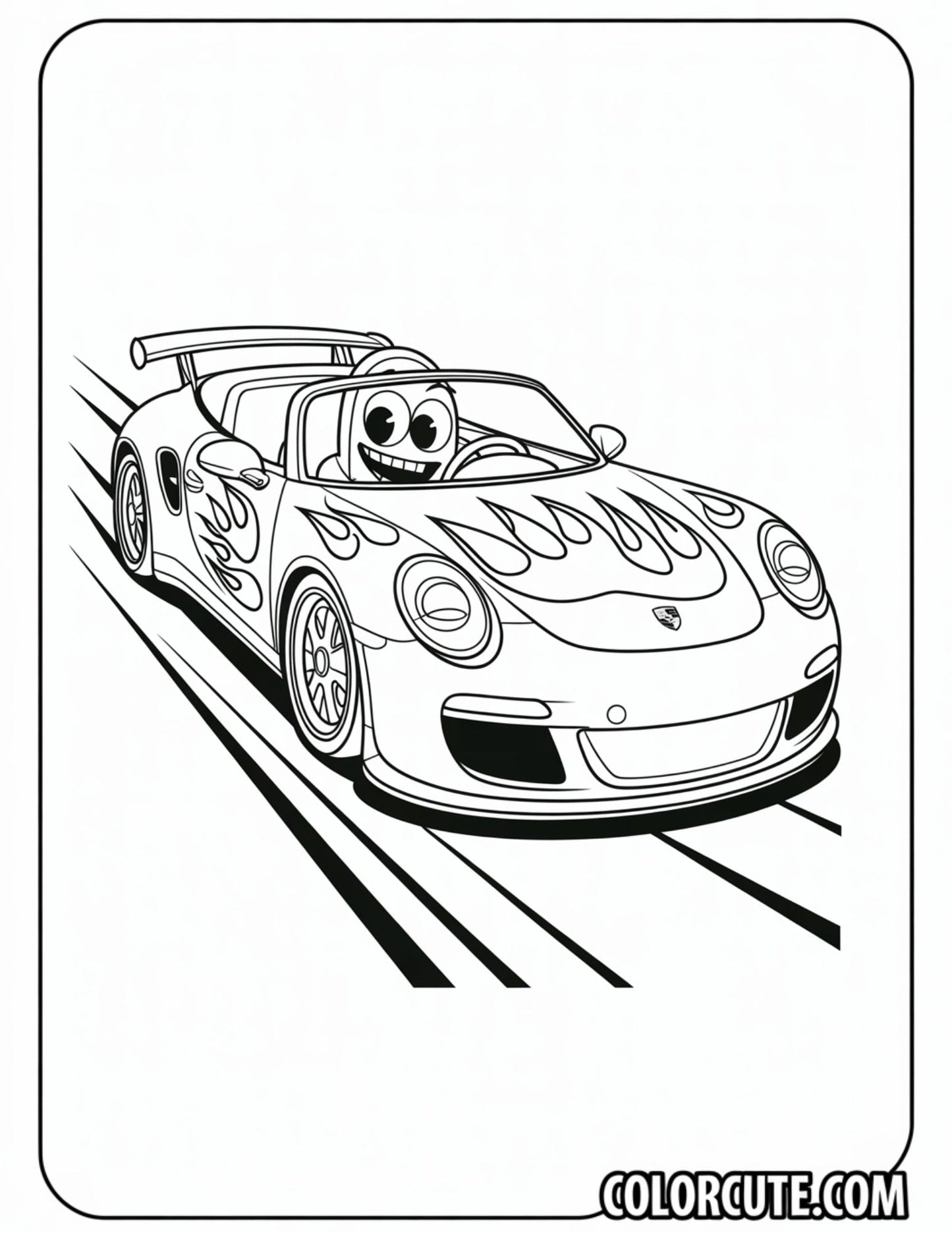 Speedster Porsche Coloring Pages | Free PDF Printables