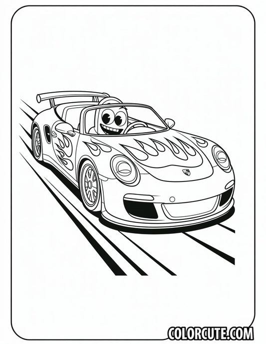 Speedster Porsche Coloring Pages | Free PDF Printables