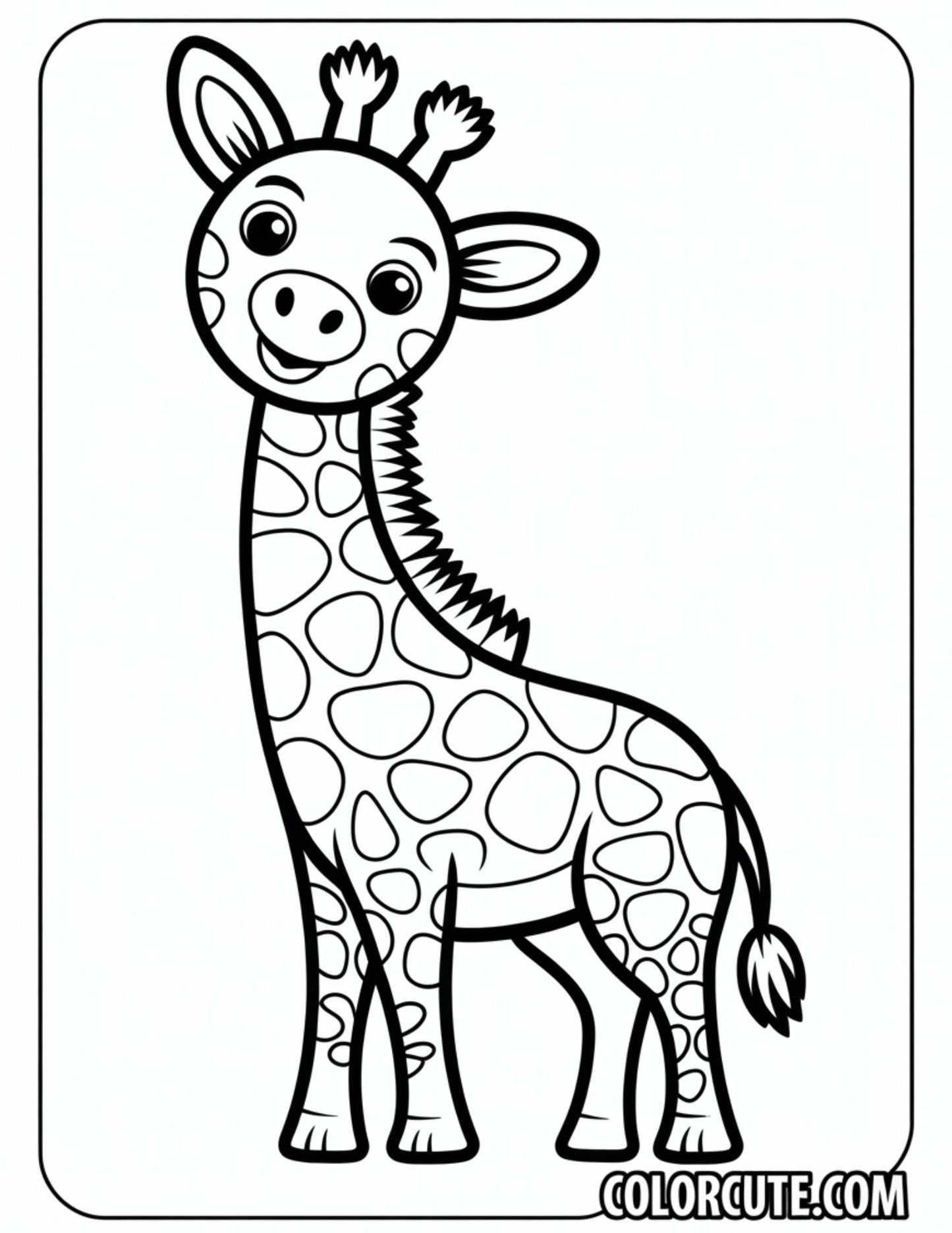 Standing Giraffe Coloring Pages | Free PDF Printables