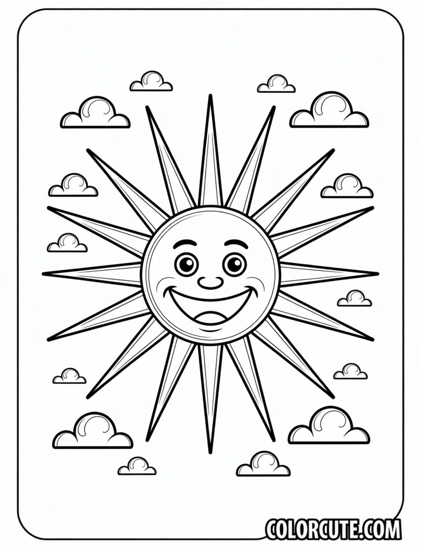 Sun Simple Coloring Page | Free PDF Printables