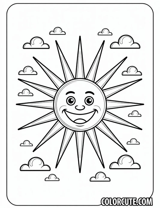 Sun Simple Coloring Page | Free PDF Printables