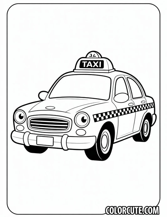 Taxi Car Coloring Pages | Free PDF Printables