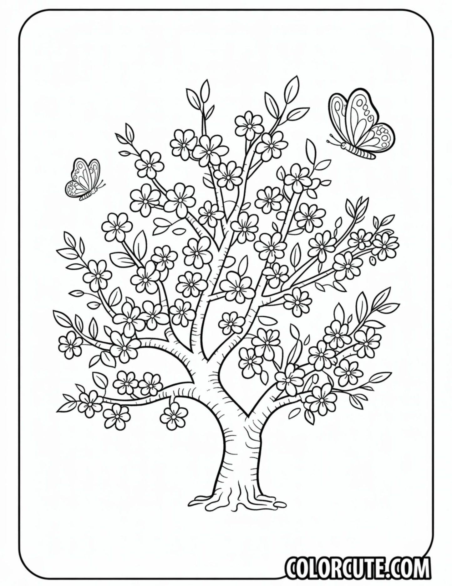 Tree Coloring Pages - Free PDF Printables