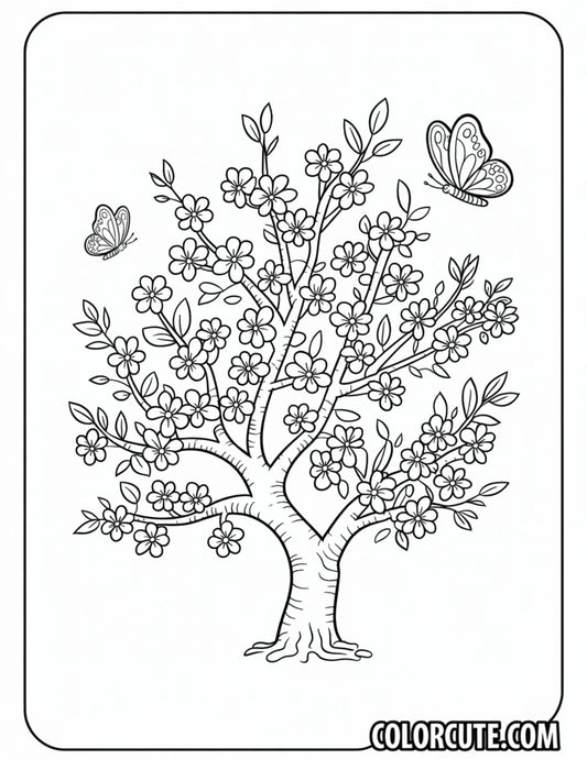 Tree Coloring Pages - Free PDF Printables
