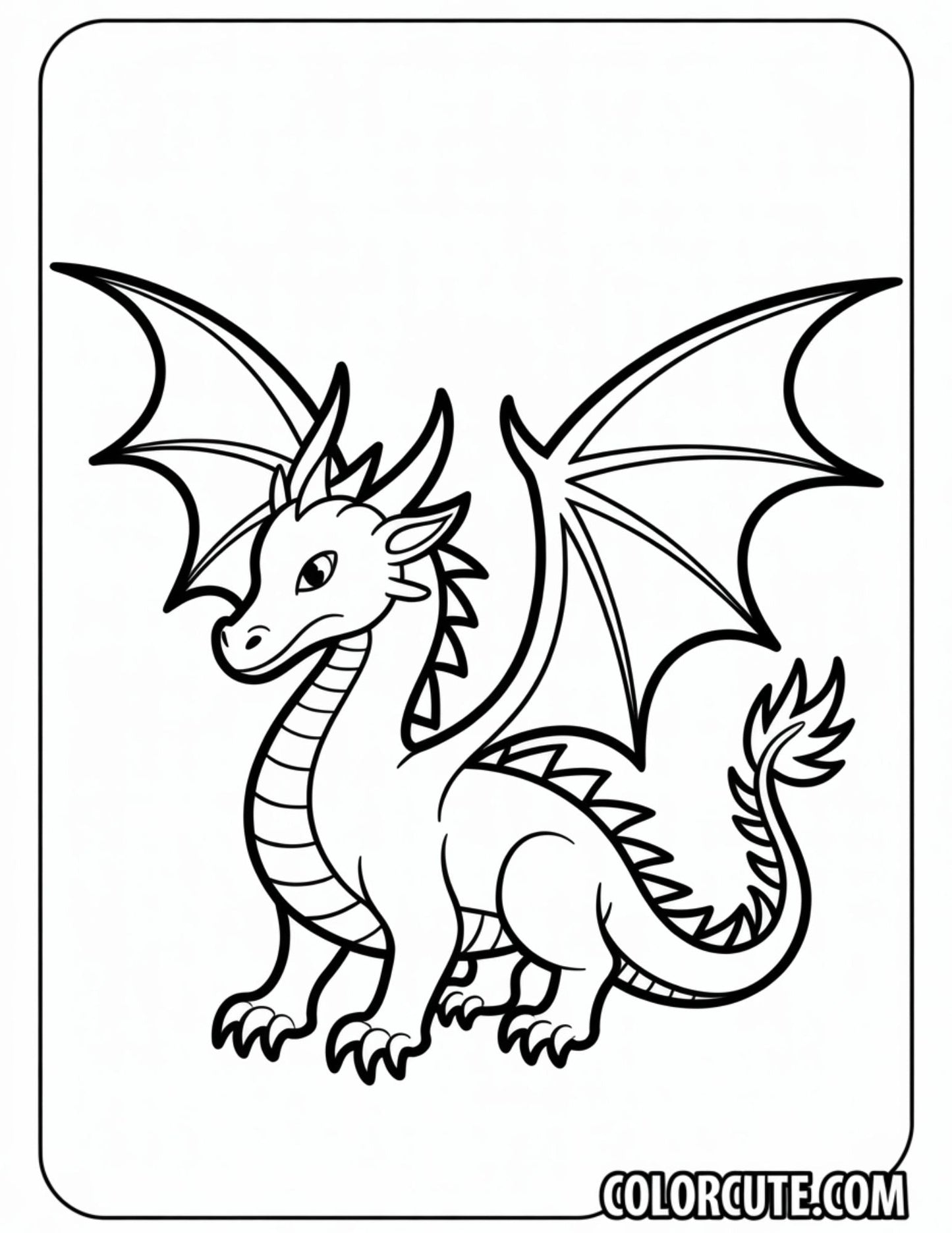 Wings Dragon Coloring Pages | Free PDF Printables