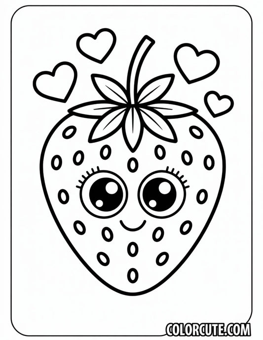 Wonderful Strawberry Kawaii Coloring Pages | Free PDF Printables