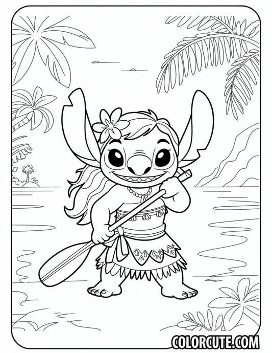 Disney Moana Stitch Coloring Pages | Free PDF Printables