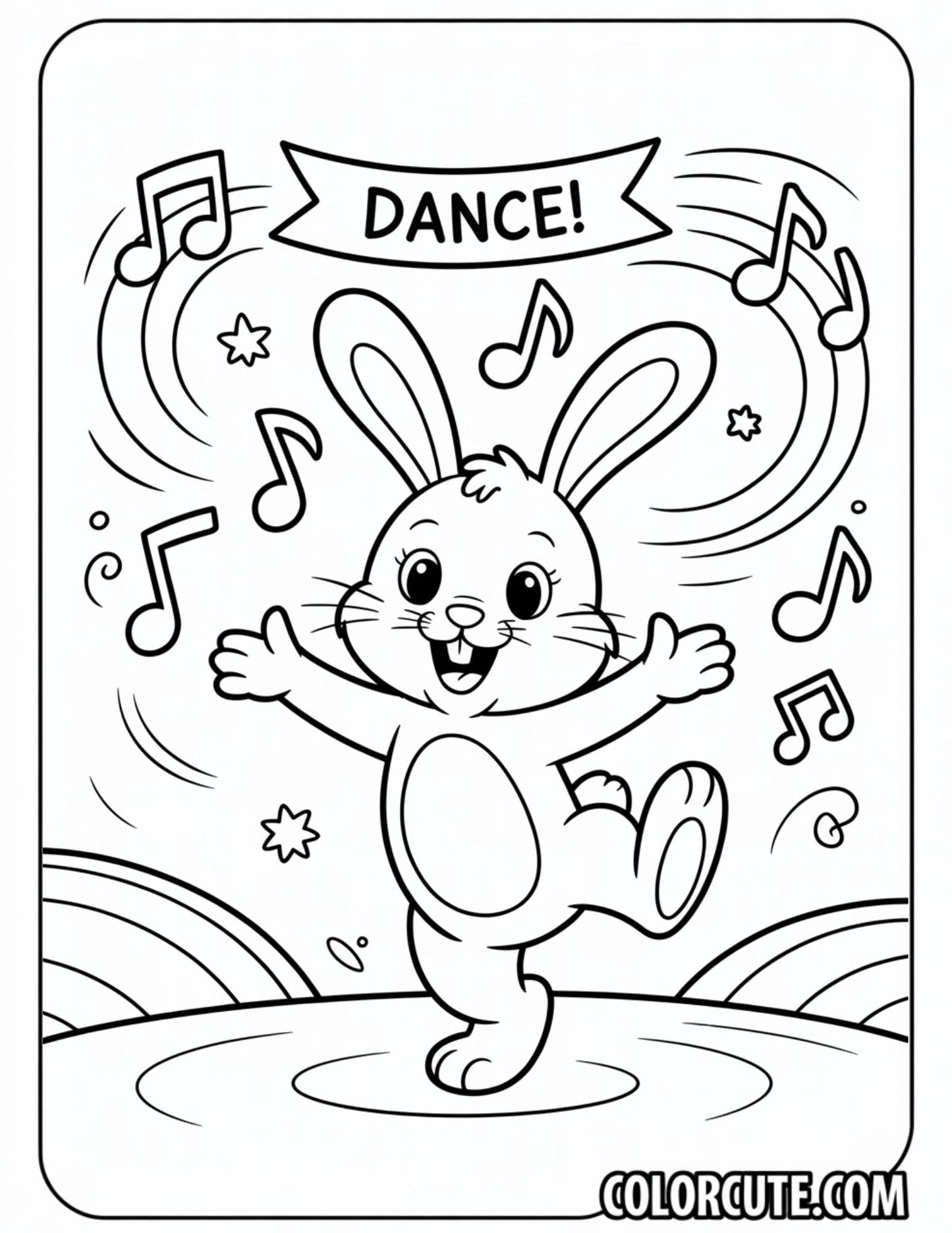 Adorable Bunny Coloring Page – Free PDF Printables